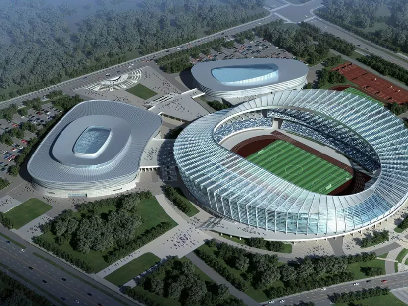 Struktur keluli untuk kompleks pusat sukan
